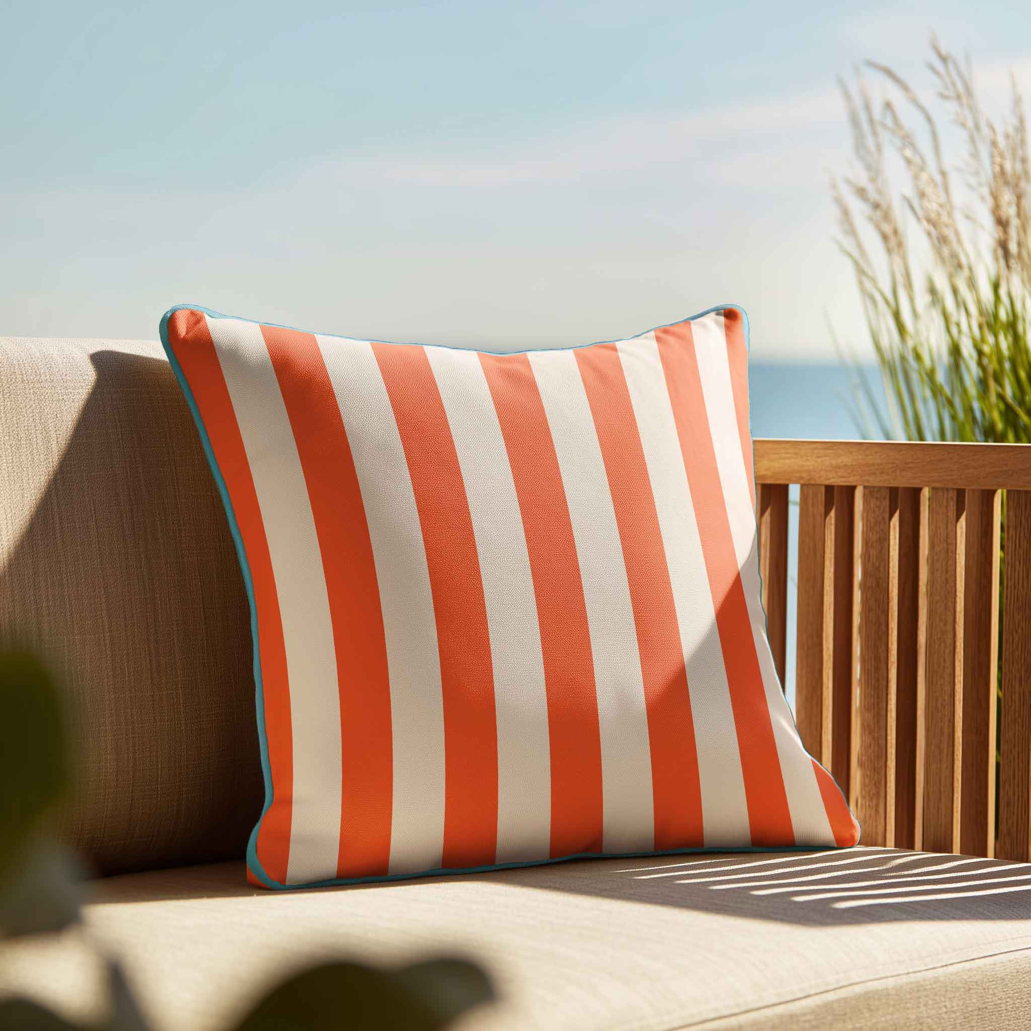 Orange & Cream Stripe | Cushions