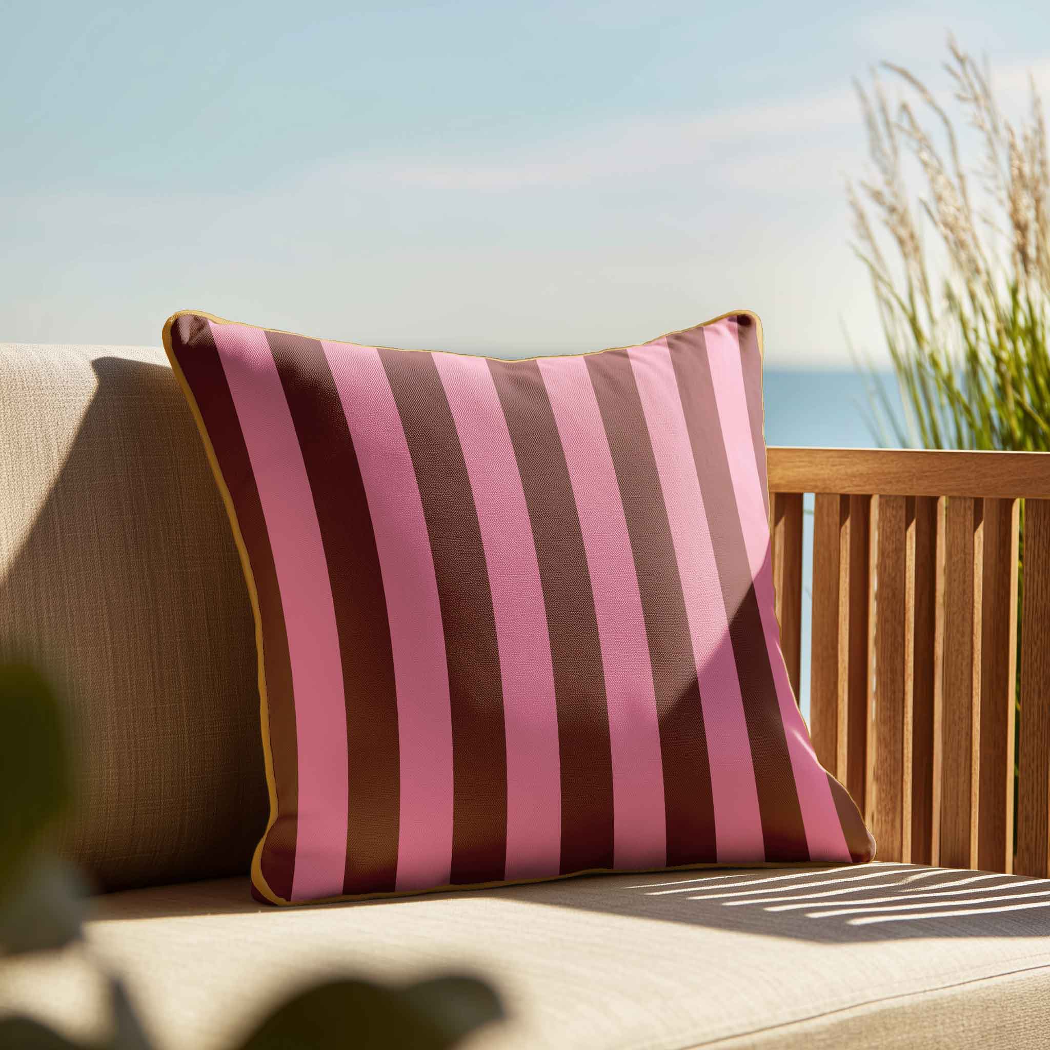 Burgundy & Pink Stripe | Cushions