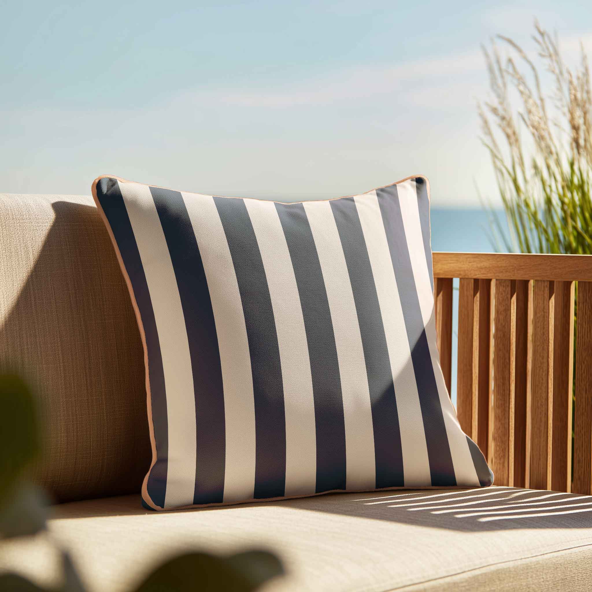 Dark Blue & Cream Stripe | Cushions