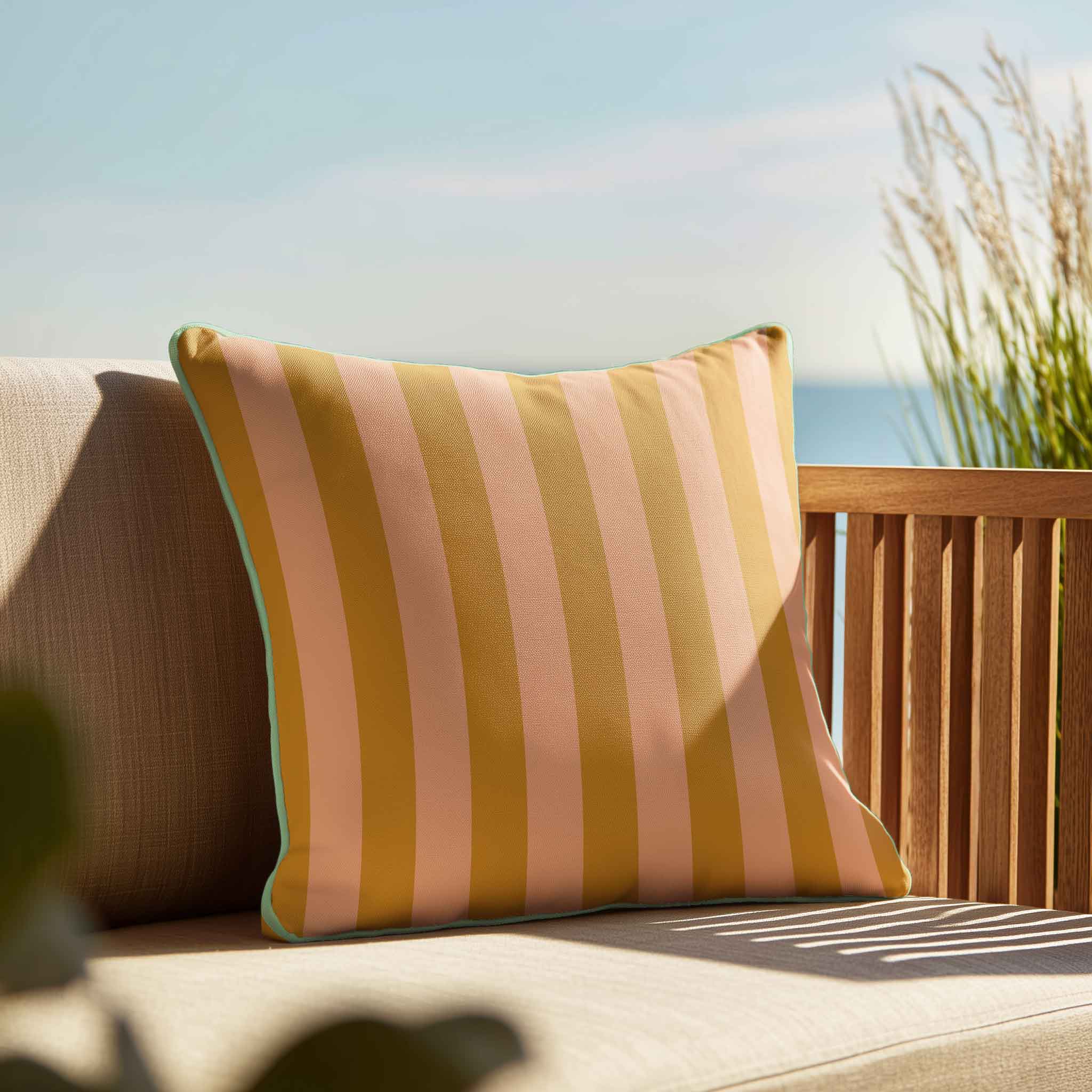 Yellow & Peach Stripe | Cushions