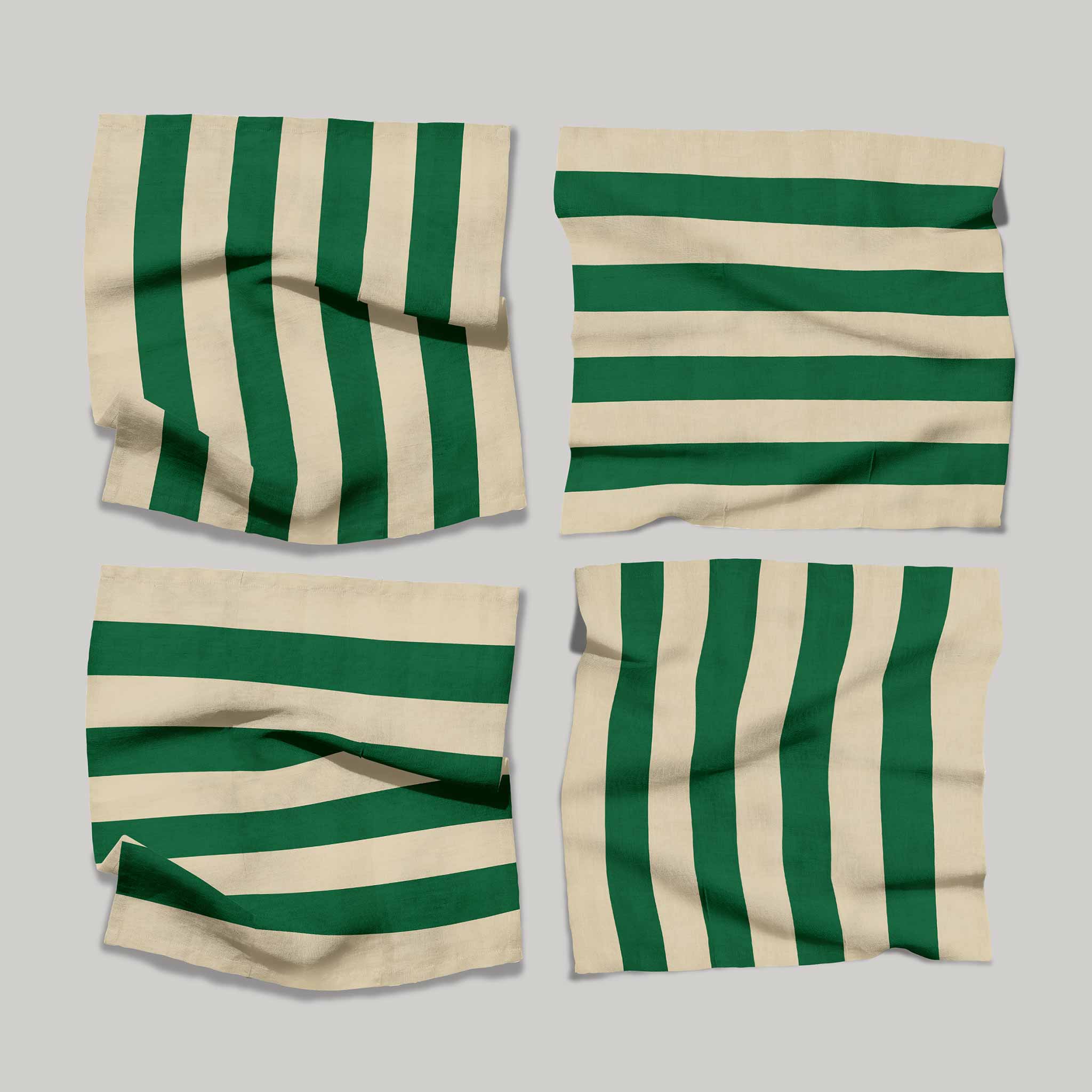 Green Cream Stripes | Napkins