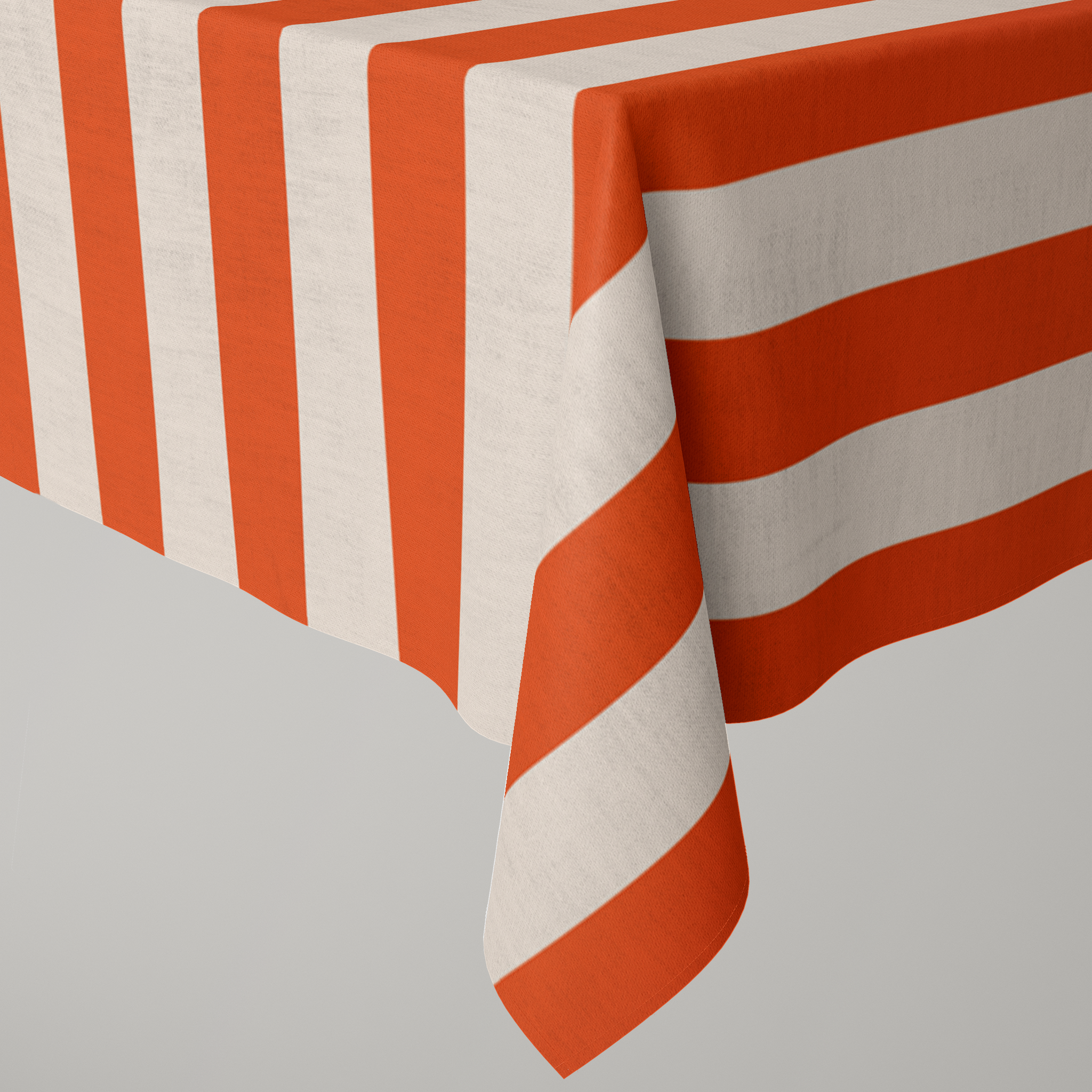 Orange and Cream Stripes | Tablecloth