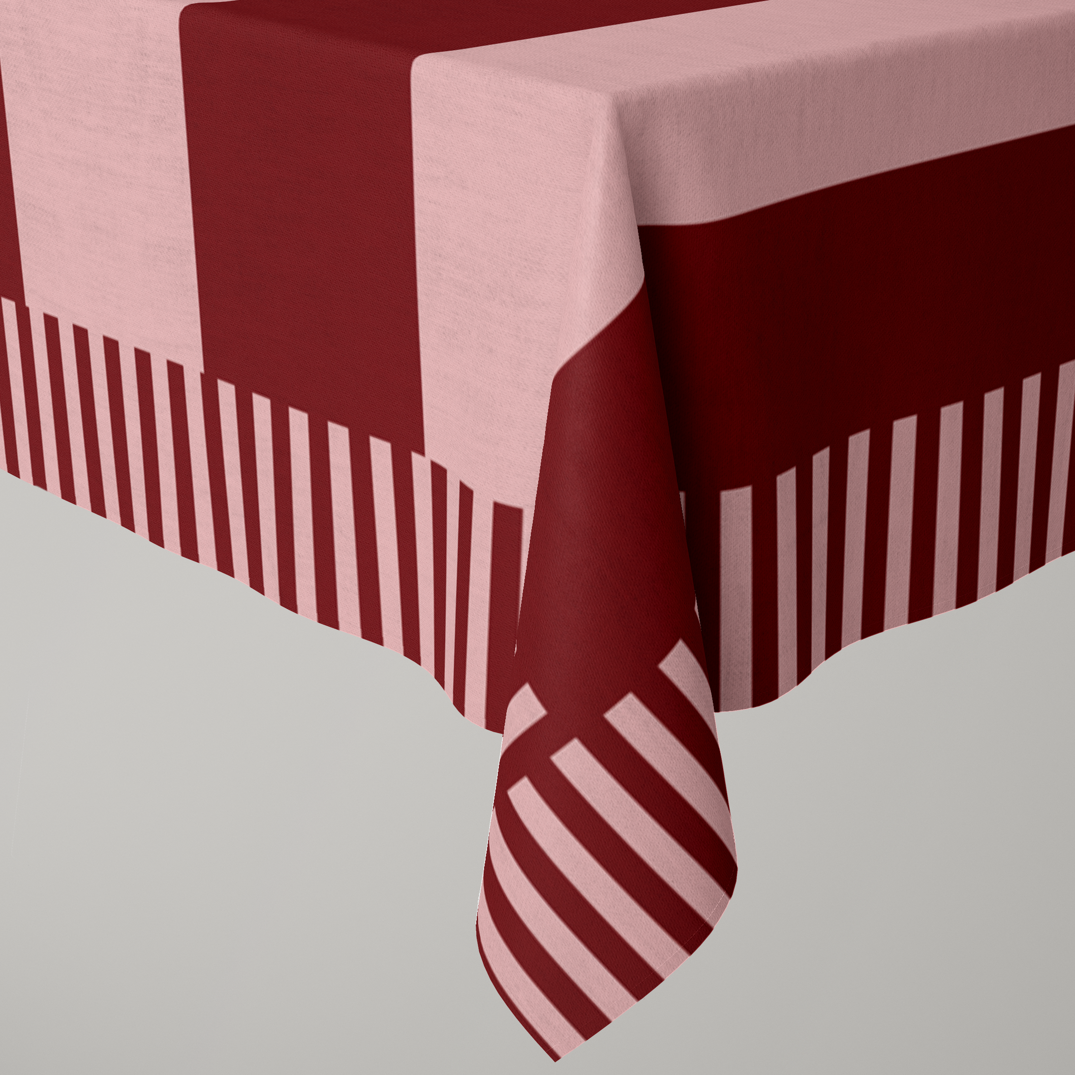 Pink and Burgundy Stripes | Tablecloth
