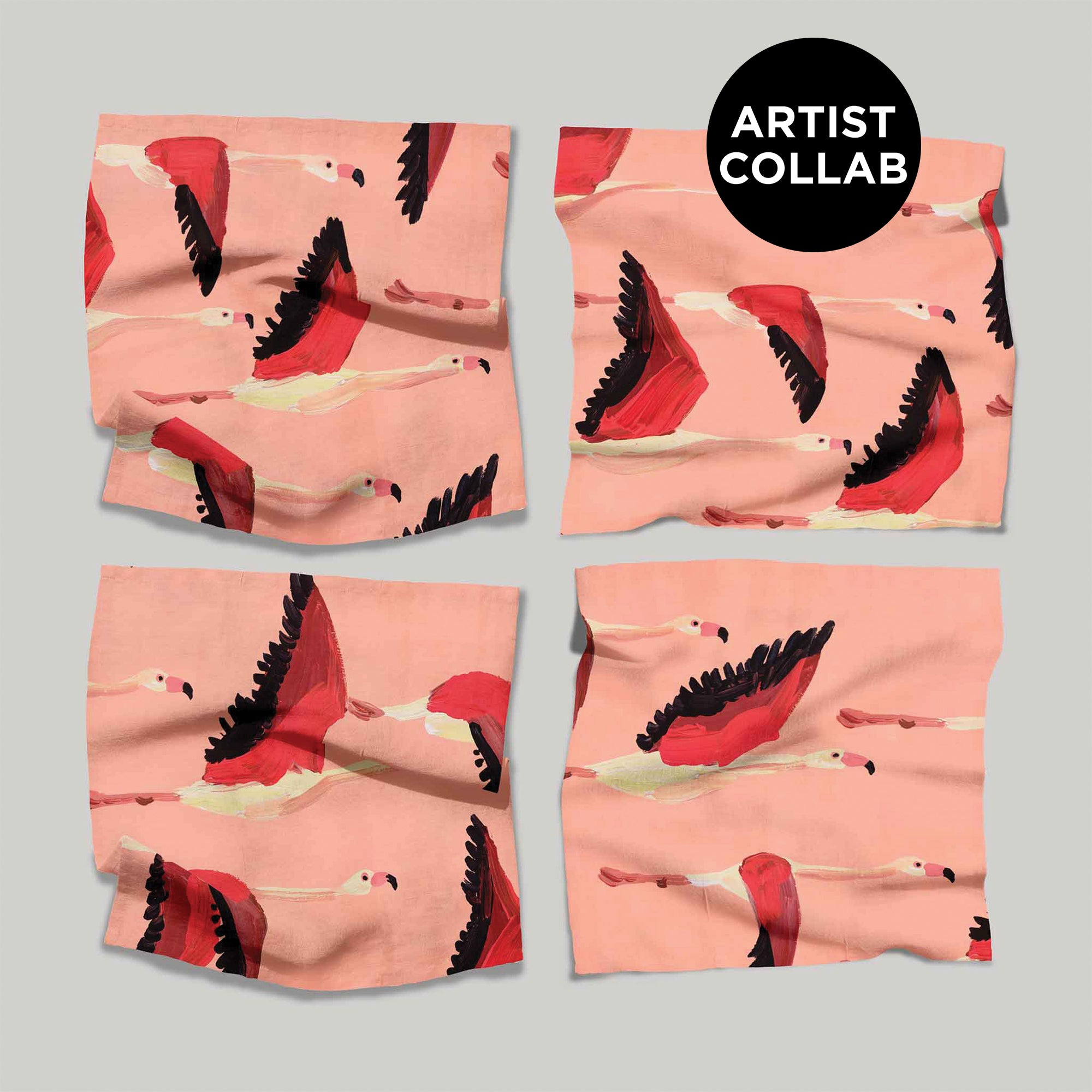 Lara Frances Flamingo Fly-by | Napkins