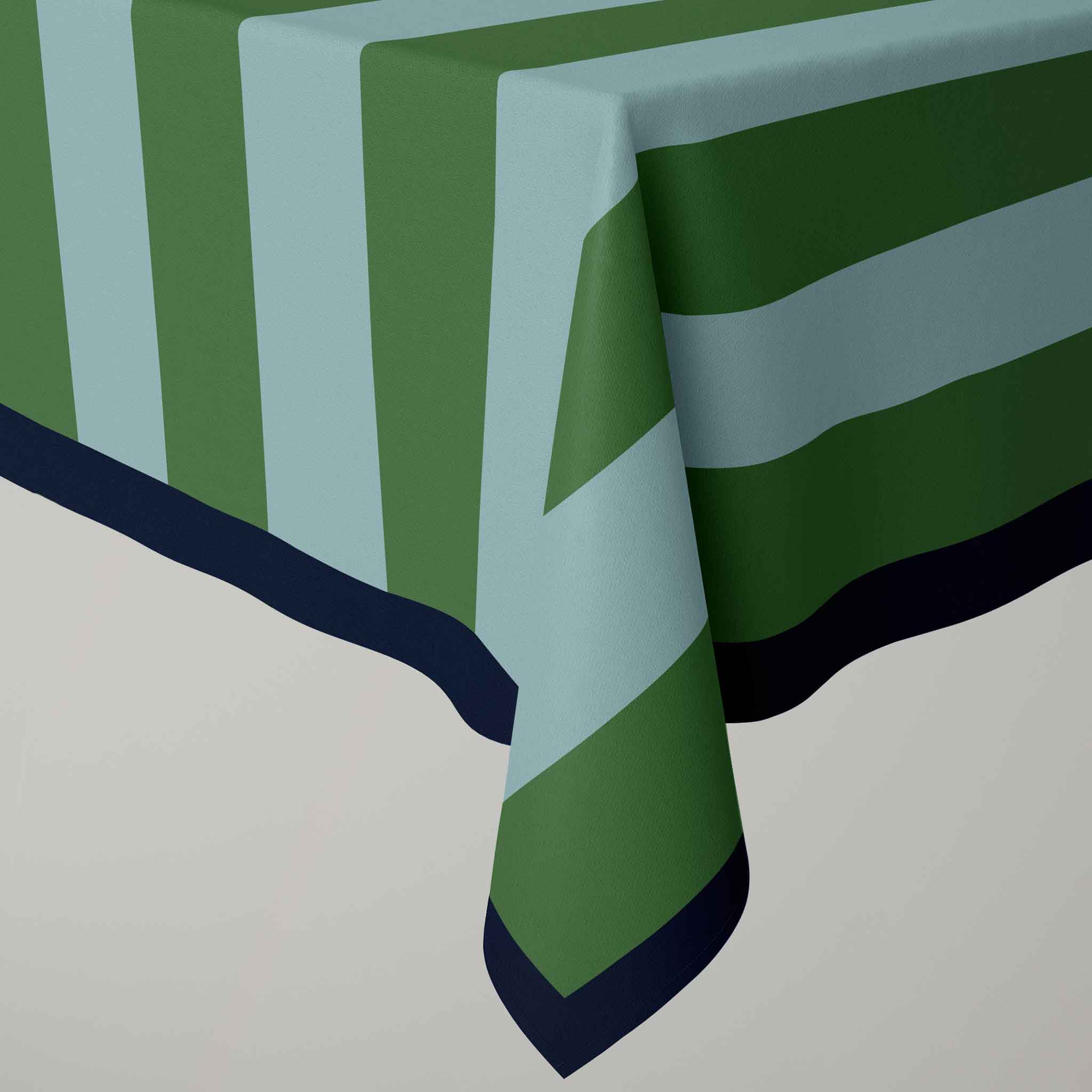 Green & Blue Stripe | Tablecloth