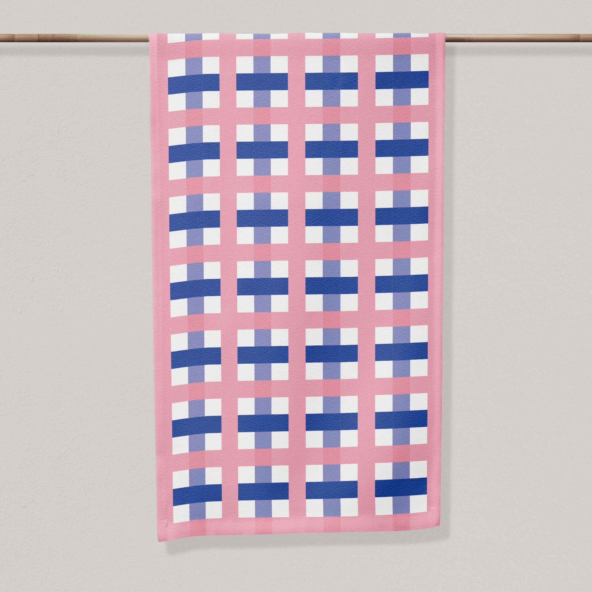 Pink & Blue Check | Table Runner