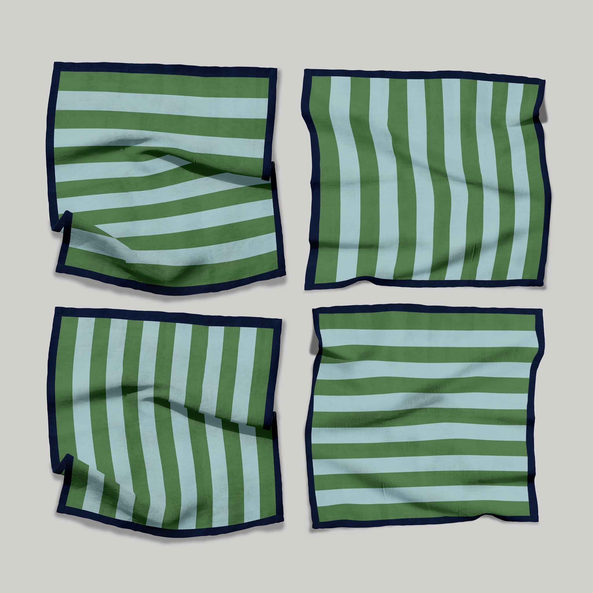 Green & Blue Stripe | Napkins