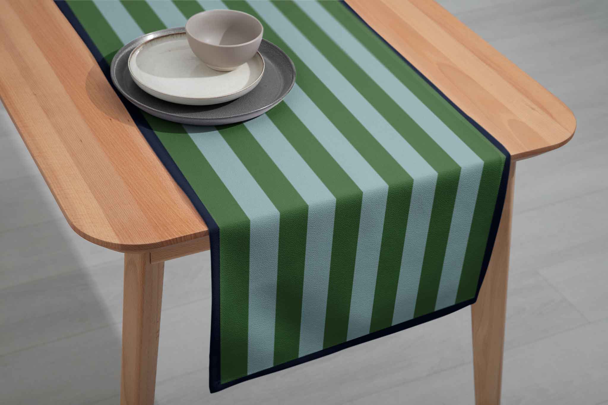 Green & Blue Stripe | Table Runner