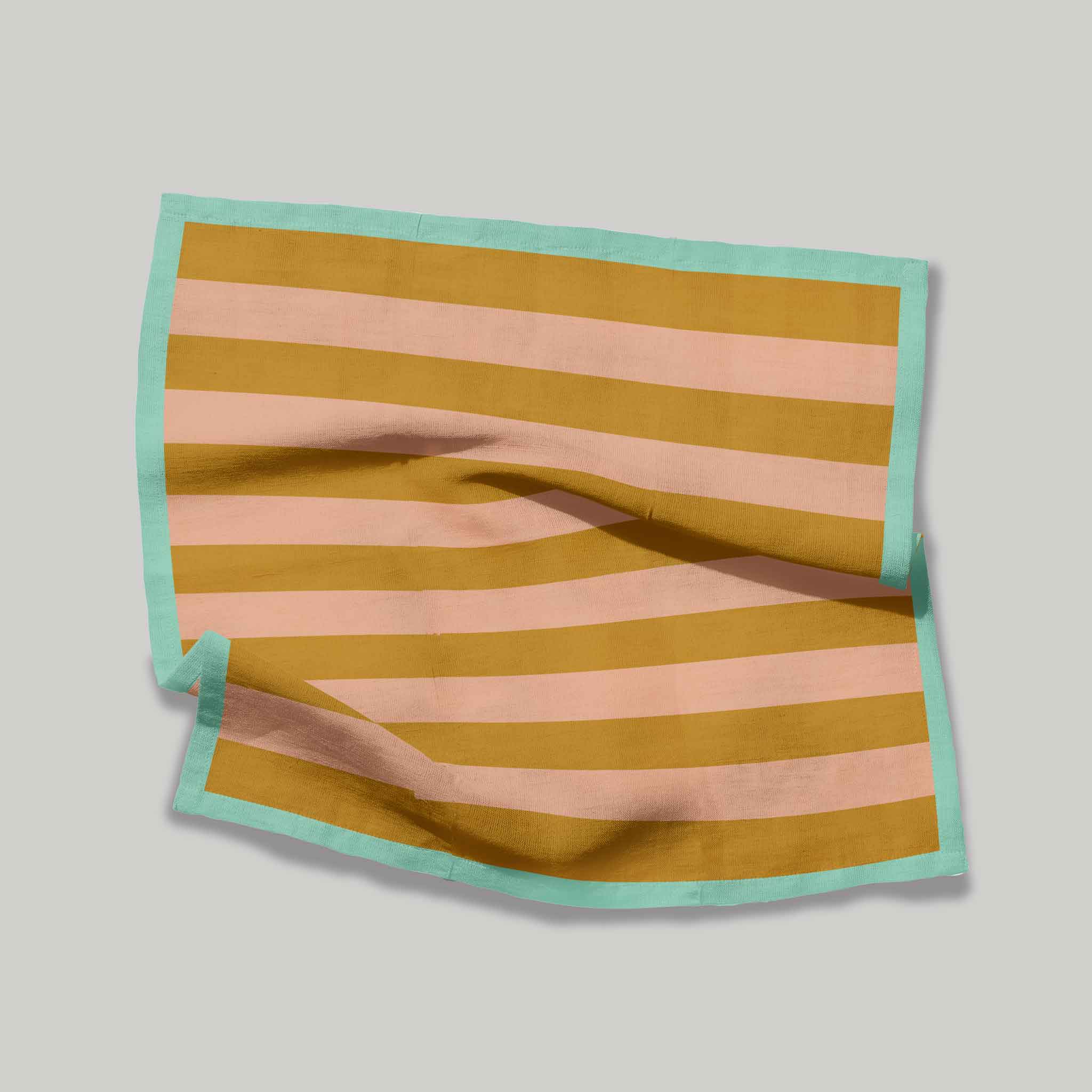 Yellow & Peach Stripe | Napkins