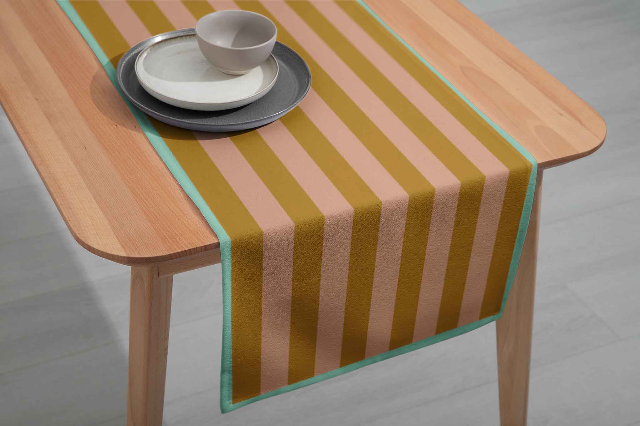Yellow & Peach Stripe | Table Runner