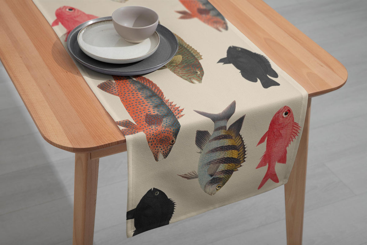 Fish Table Runners Fish Food | Table Runner – Cara Saven Decor